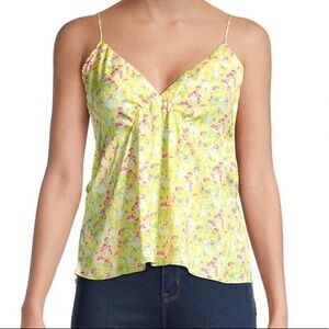 Free People Women’s Gardenia Printed Camisole – Lemon Multi – Size S